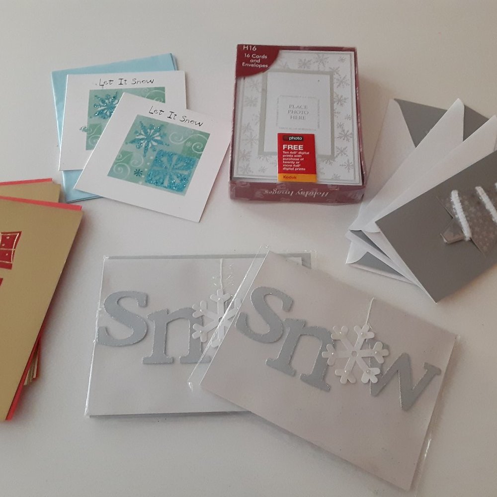 Holiday Cards with envelopes + box of 16 cards with photo insert option …